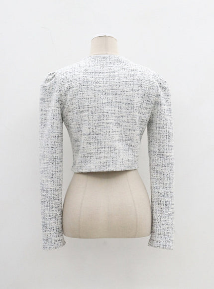 Ensemble cardigan court et short en tweed BF301