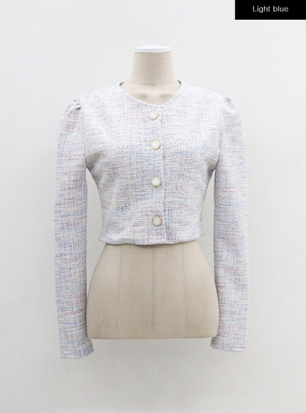 Ensemble cardigan court et short en tweed BF301