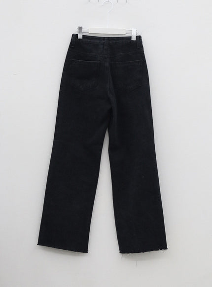 Straight Leg Black Jeans BM316