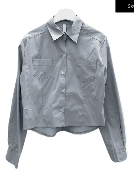 Cropped Shirt with Pockets C2601