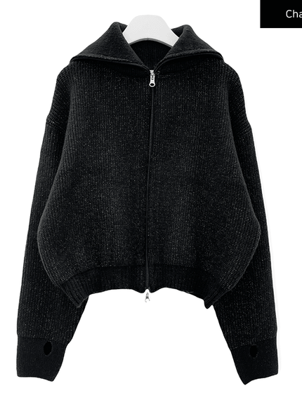 Two Way Zip Up Knit C7102
