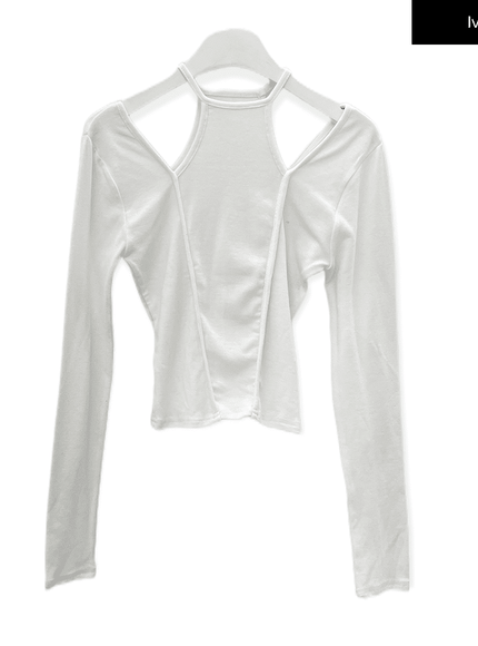 Cut Out Long Sleeve Top C0302