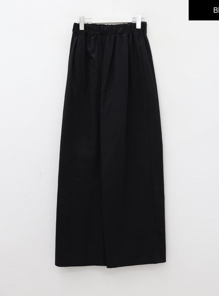 Mid-rise Wide Banded Cotton Pants CA08