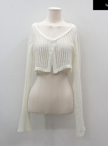 Sheer Mesh Crop Cardigan CY17