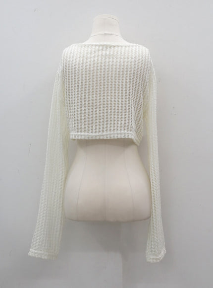 Sheer Mesh Crop Cardigan CY17