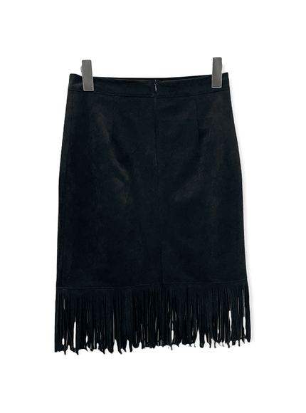 Tassel Hem Knee Length Skirt