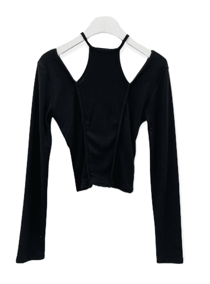 Cut Out Long Sleeve Top C0302