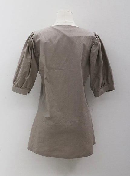 Square Neck Short Sleeve Blouse CY27