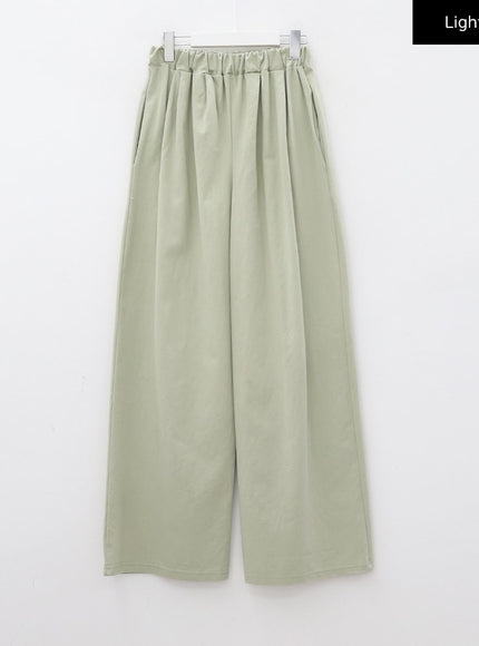 Mid-rise Wide Banded Cotton Pants CA08