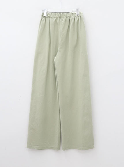 Mid-rise Wide Banded Cotton Pants CA08