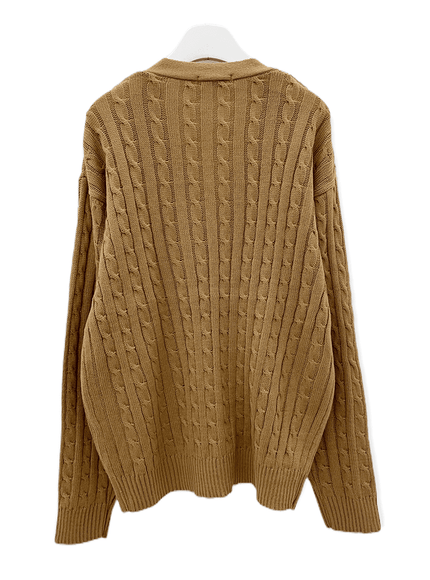 Cable Knit Relaxed Fit Cardigan C7102