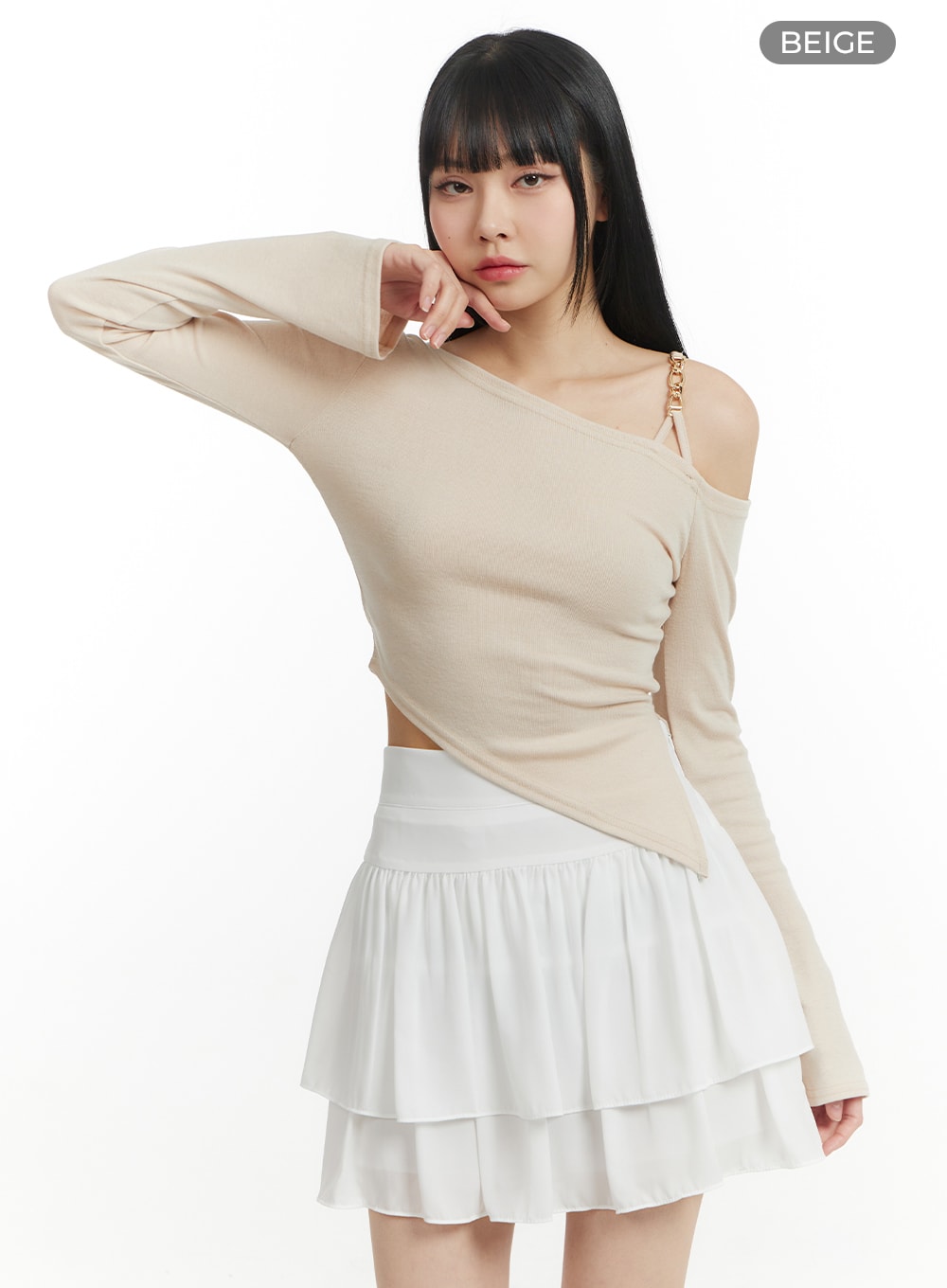 chain-detail-one-shoulder-long-sleeve-im406