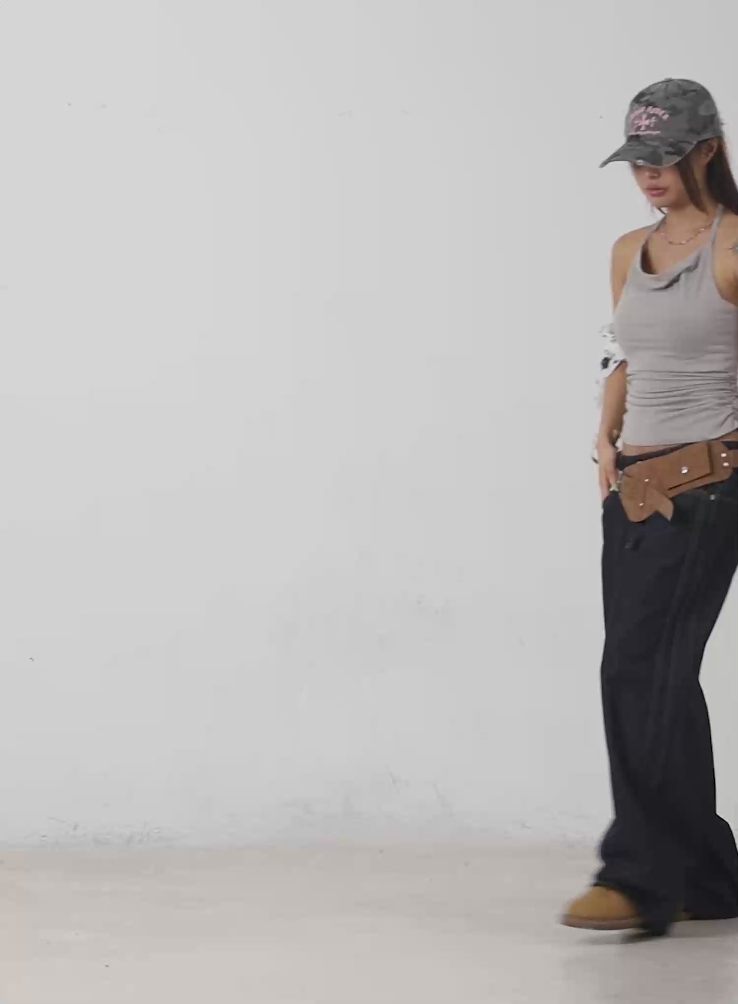 Shirred Halter Tank Top CM525