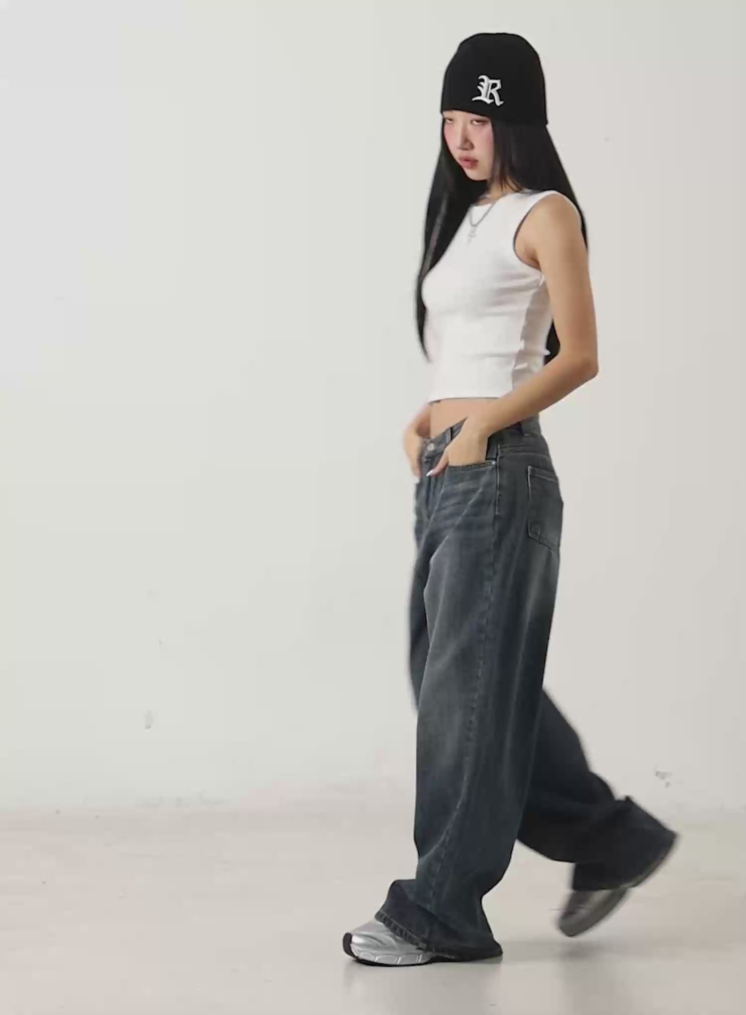 Aya Washed Baggy Jeans CN528