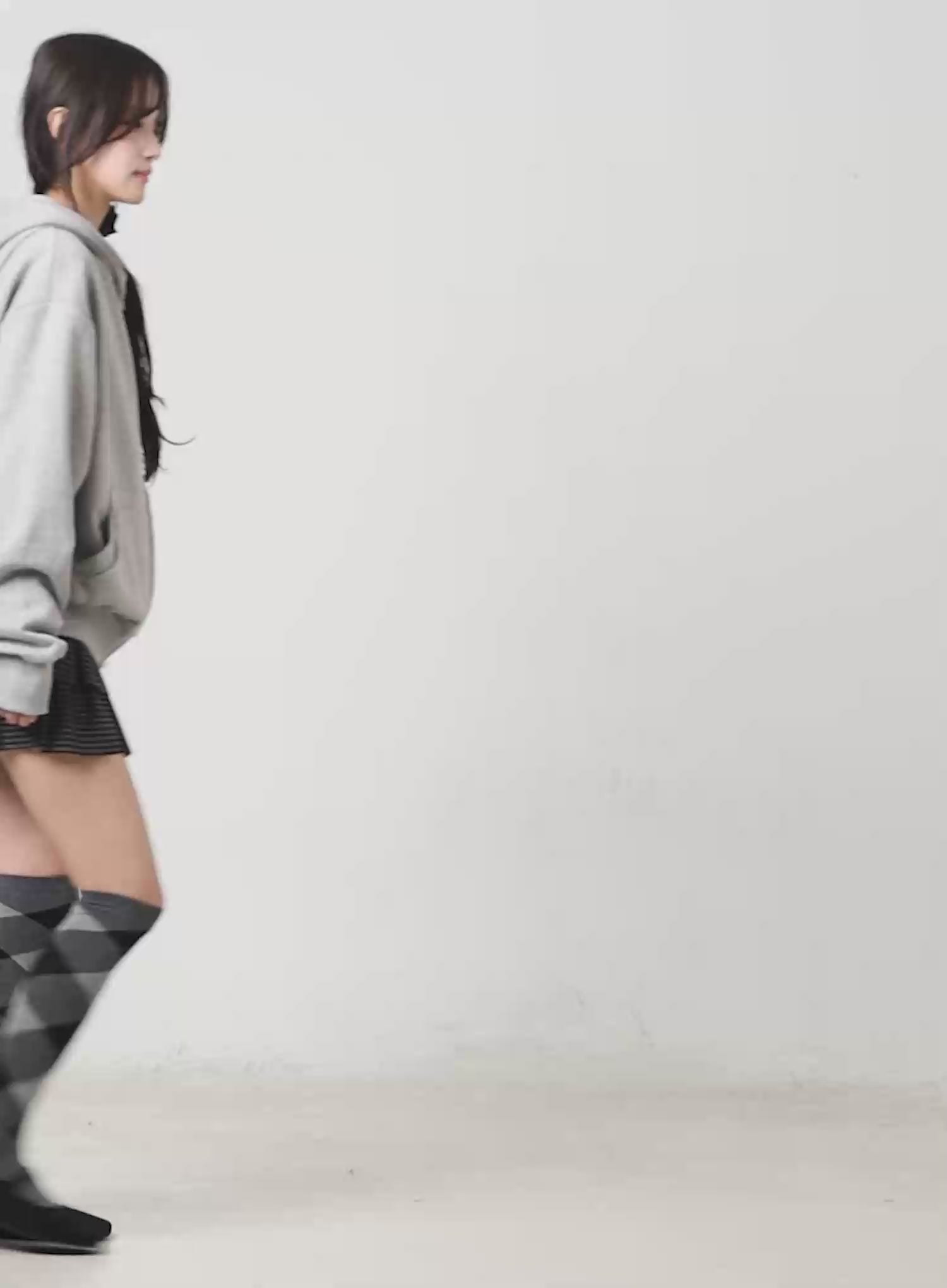 Oversized Button Detail Zip-Up Hoodie CM510