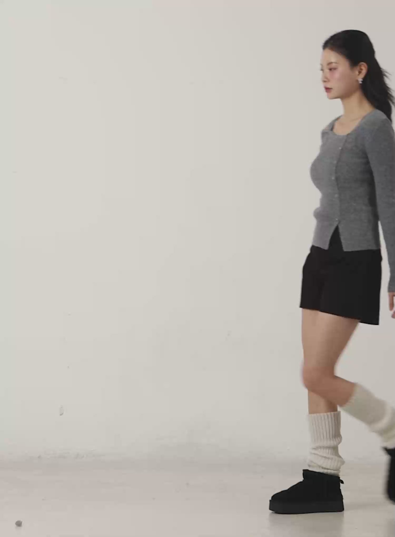 Asymmetric Button Long Sleeve Knit Top F502