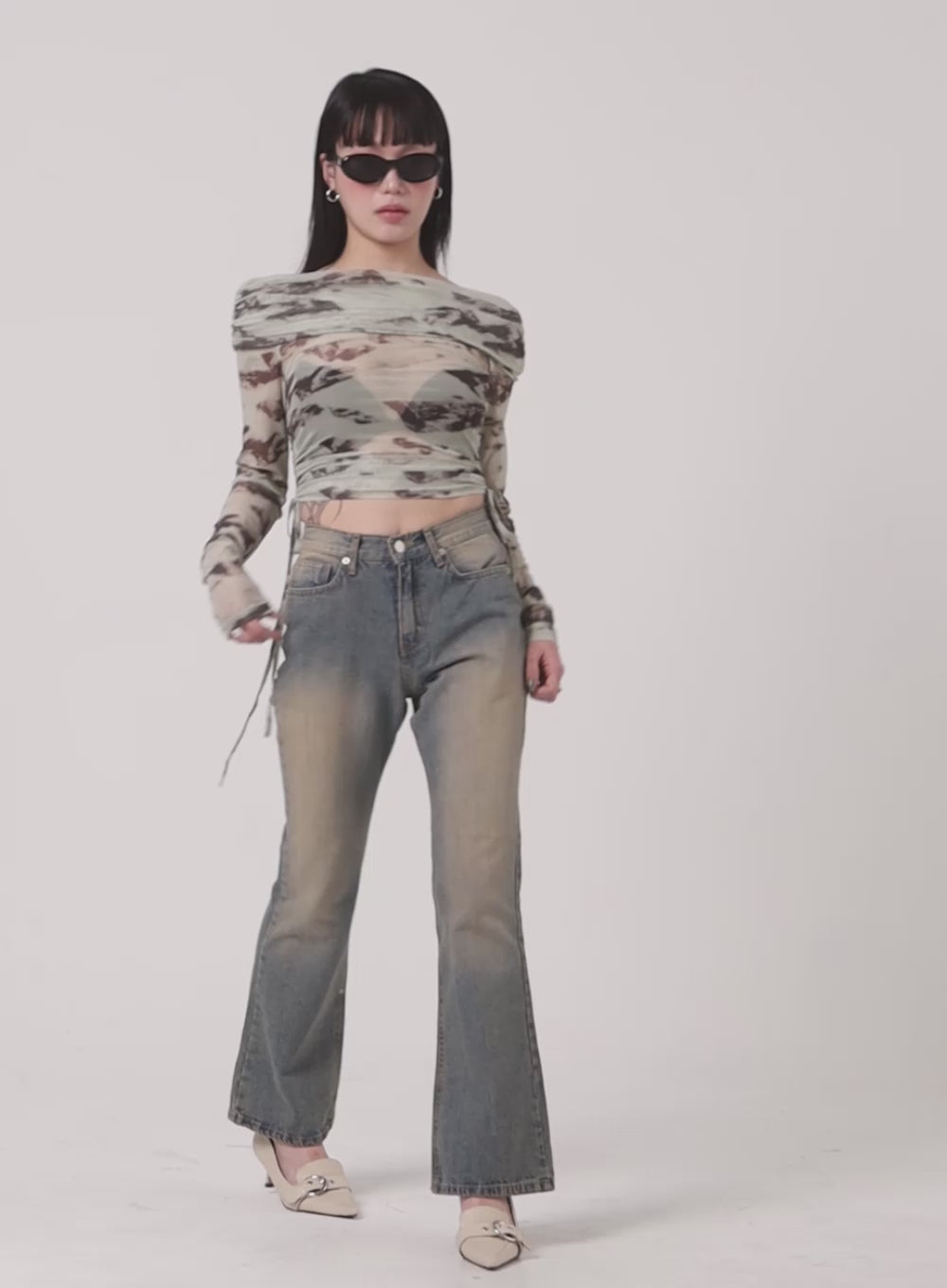 Washed Flared Jeans IF426