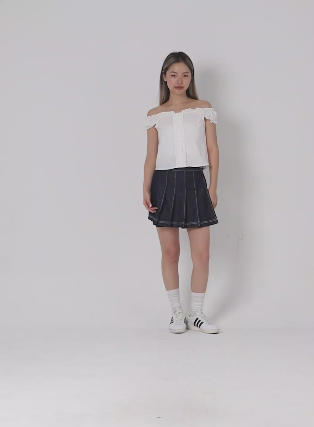 Wrapped Pleated Mini Skirt CL306