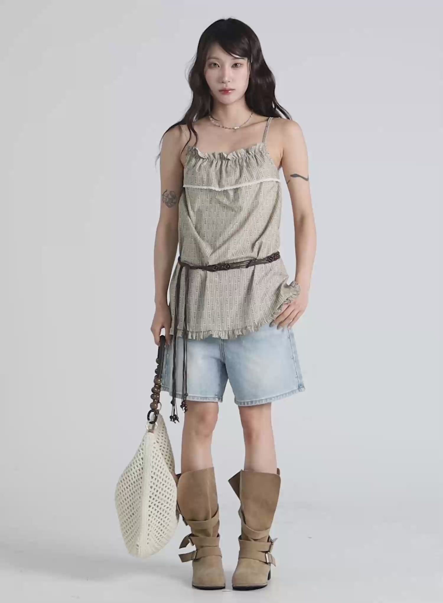 Bohemian Ruffle Sleeveless Top CY515