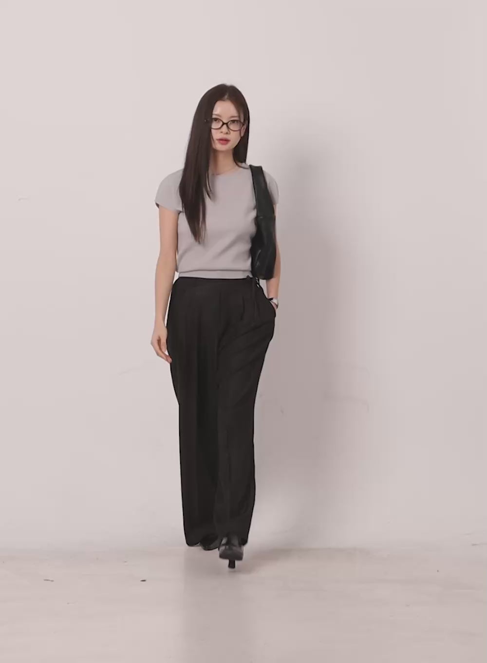 Cotton Wide-Leg Trackpants CA516
