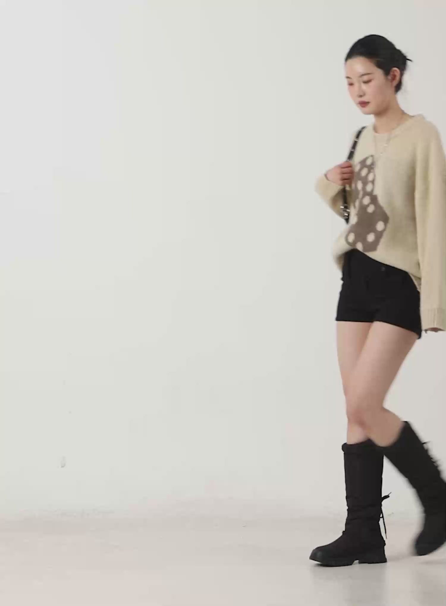 Oversized Polka Dot Knit Sweater CD508