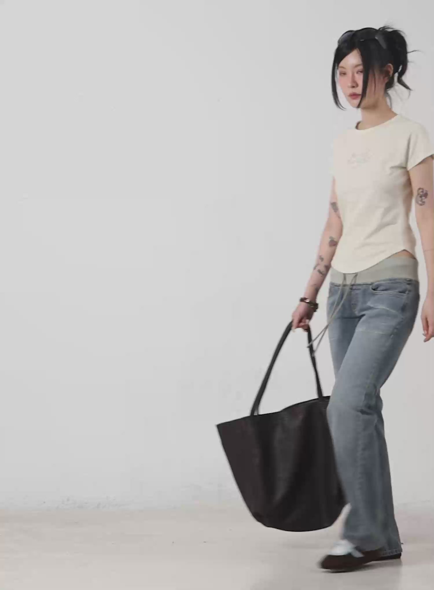 Indigo Bootcut Sweat-Jeans CM517