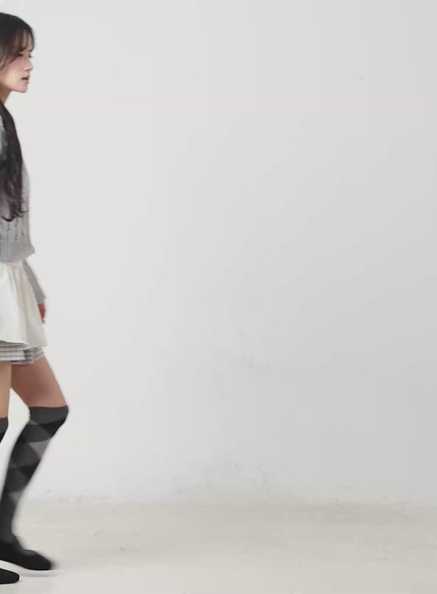 Two-Tone Plaid Mini Skirt CM510