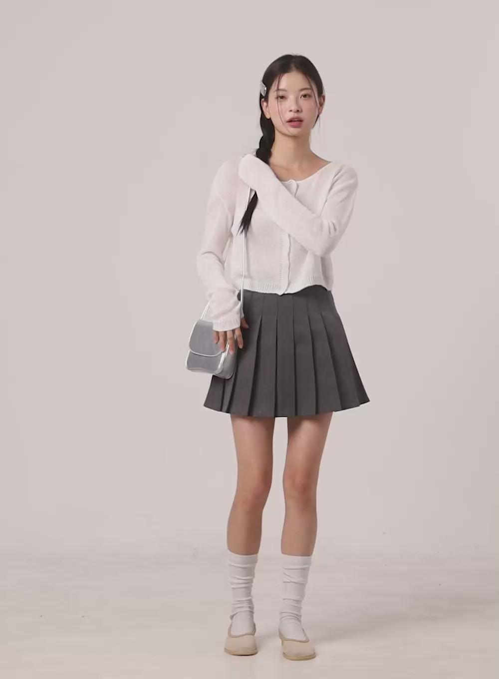 A-Line Pleated Mini Skirt OL411