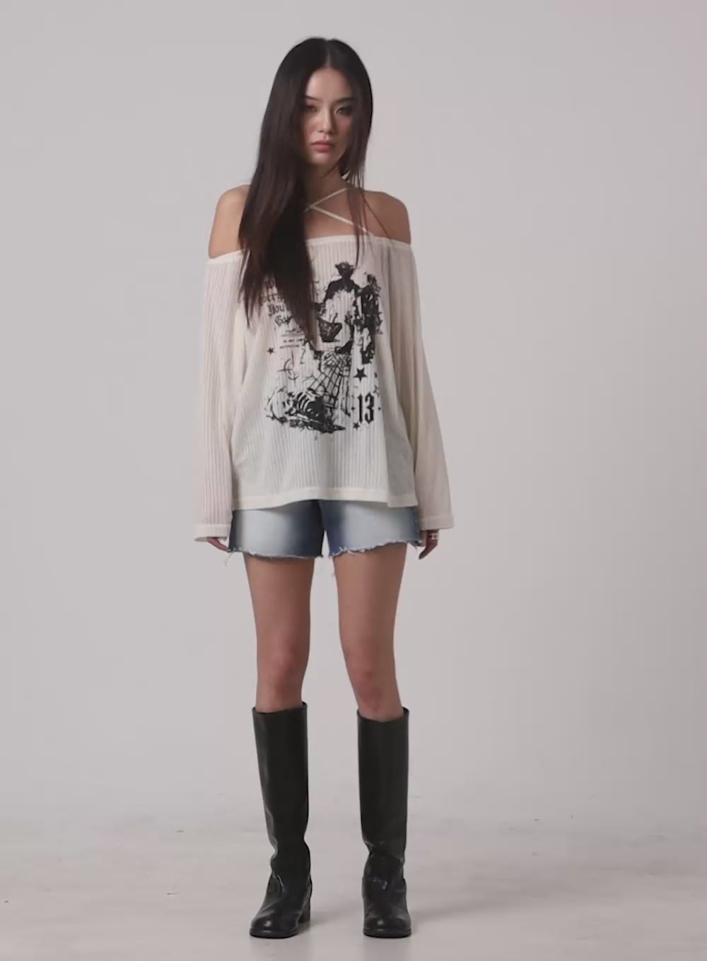 Washed Denim Shorts CA430