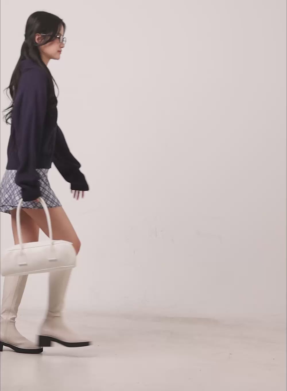 Plaid Mini Skirt with Ribbon Straps CM526