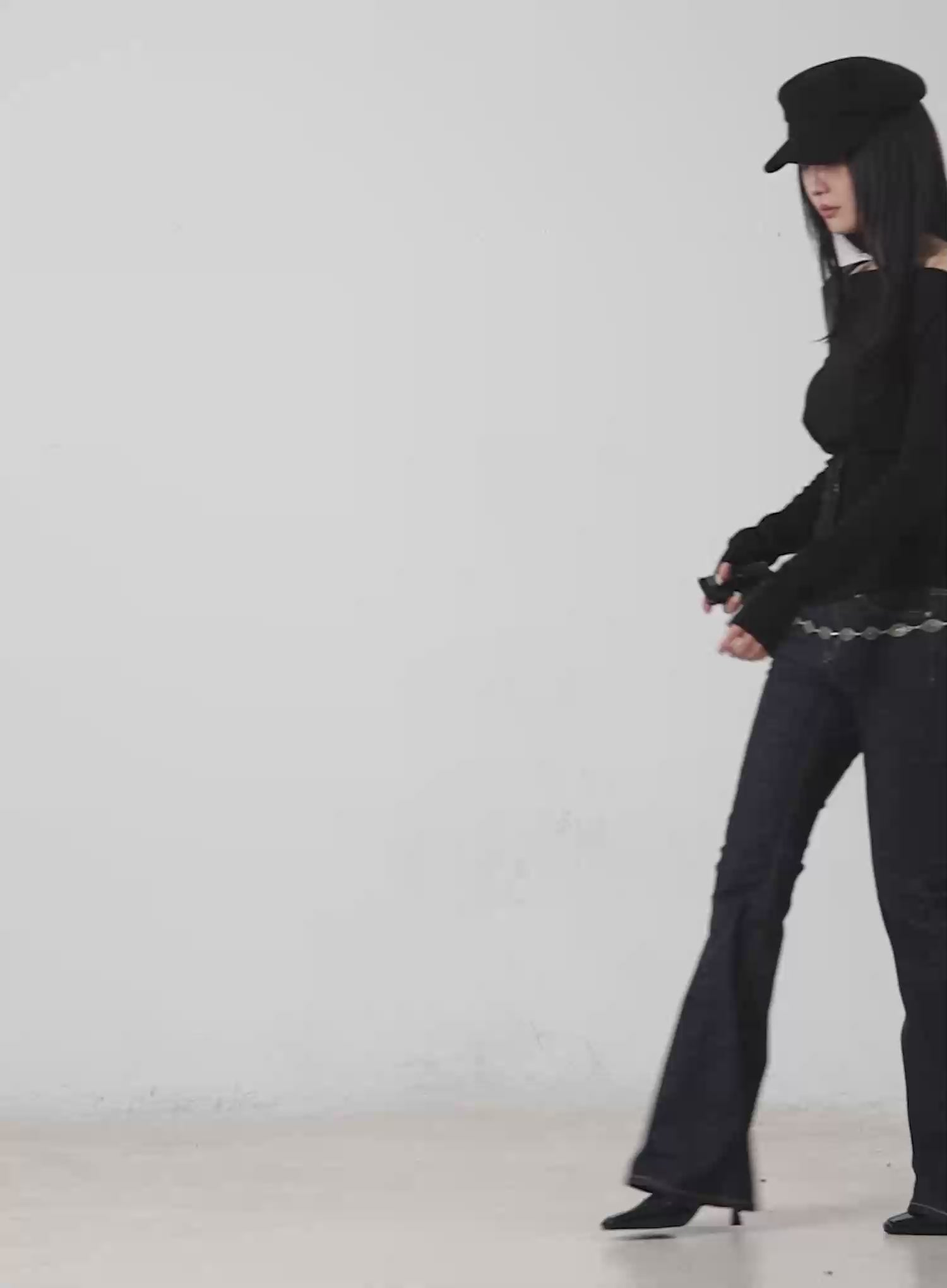 Off-Shoulder Corset Long Sleeve Top CM516