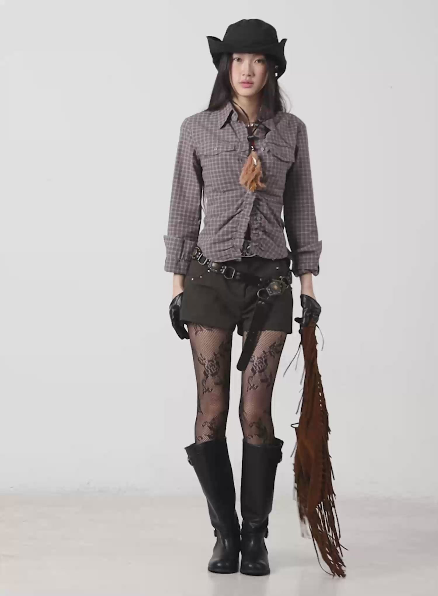 Studded Leather Shorts IM530