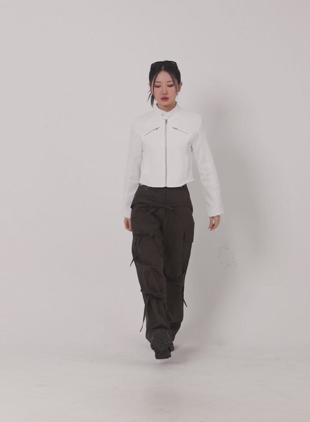 Ribbon Detail Cargo Pants CF401