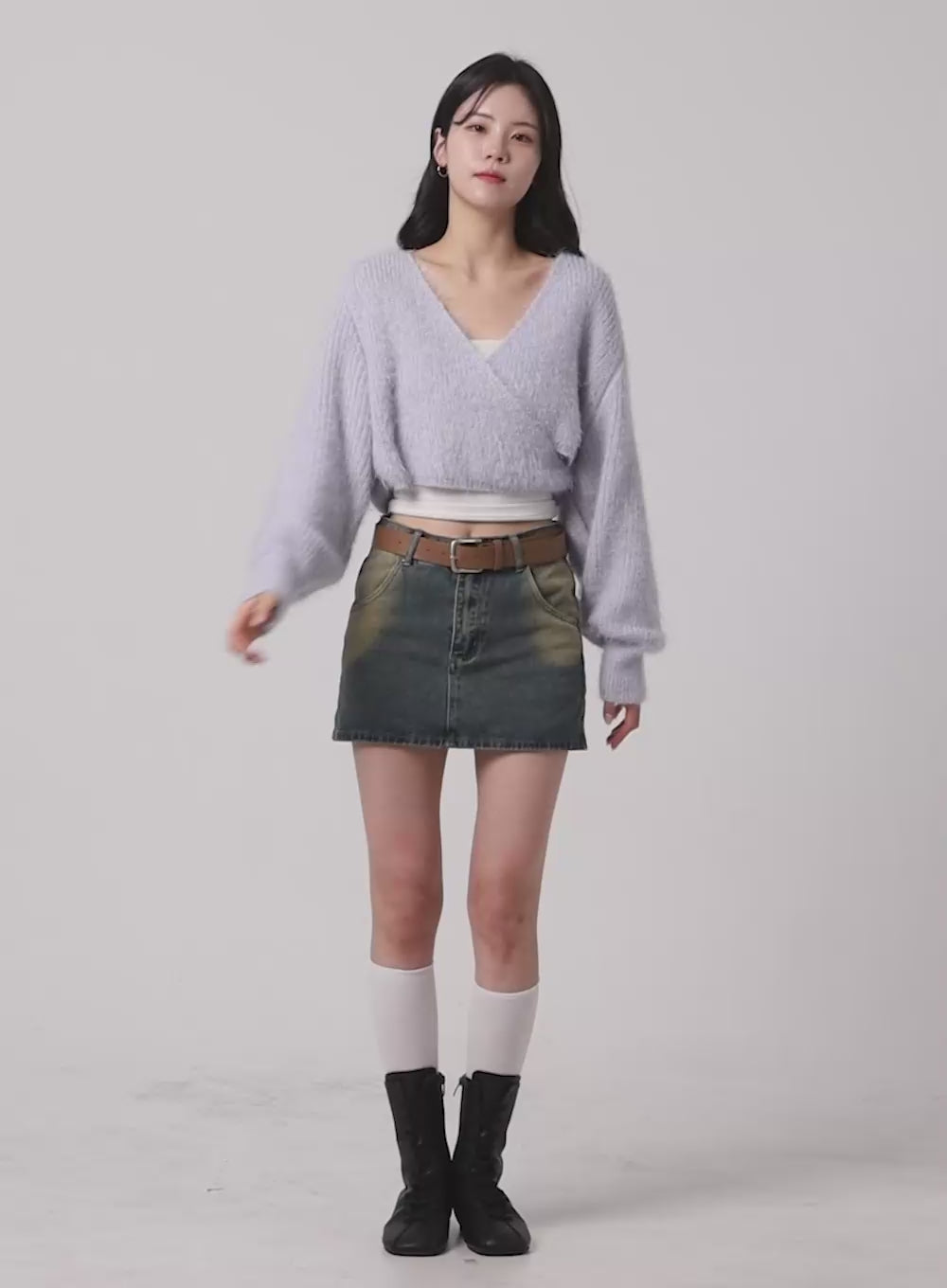 Vintage Washed Classic Denim Mini Skirt OM419