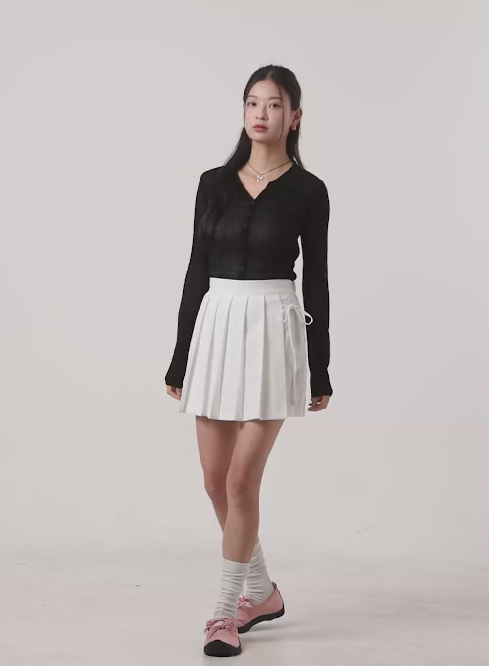 Pleated Wrap Mini Skort OL430