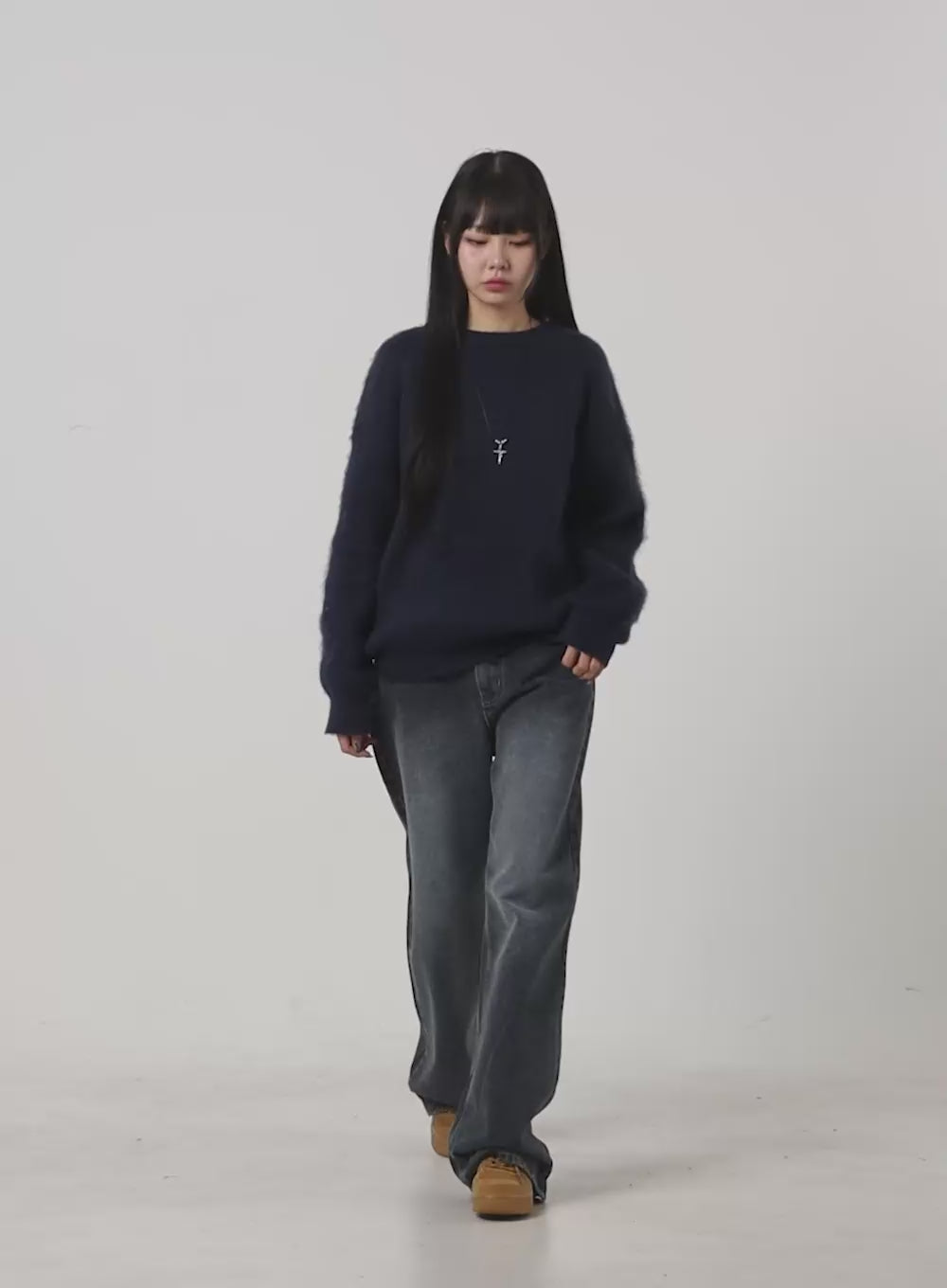 Oversized Fuzy Soft Knit Sweater OO401