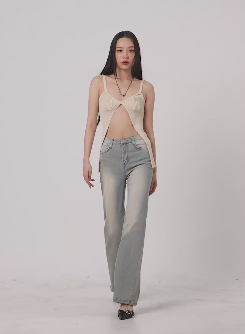 Slit Knit Cami Top IA417