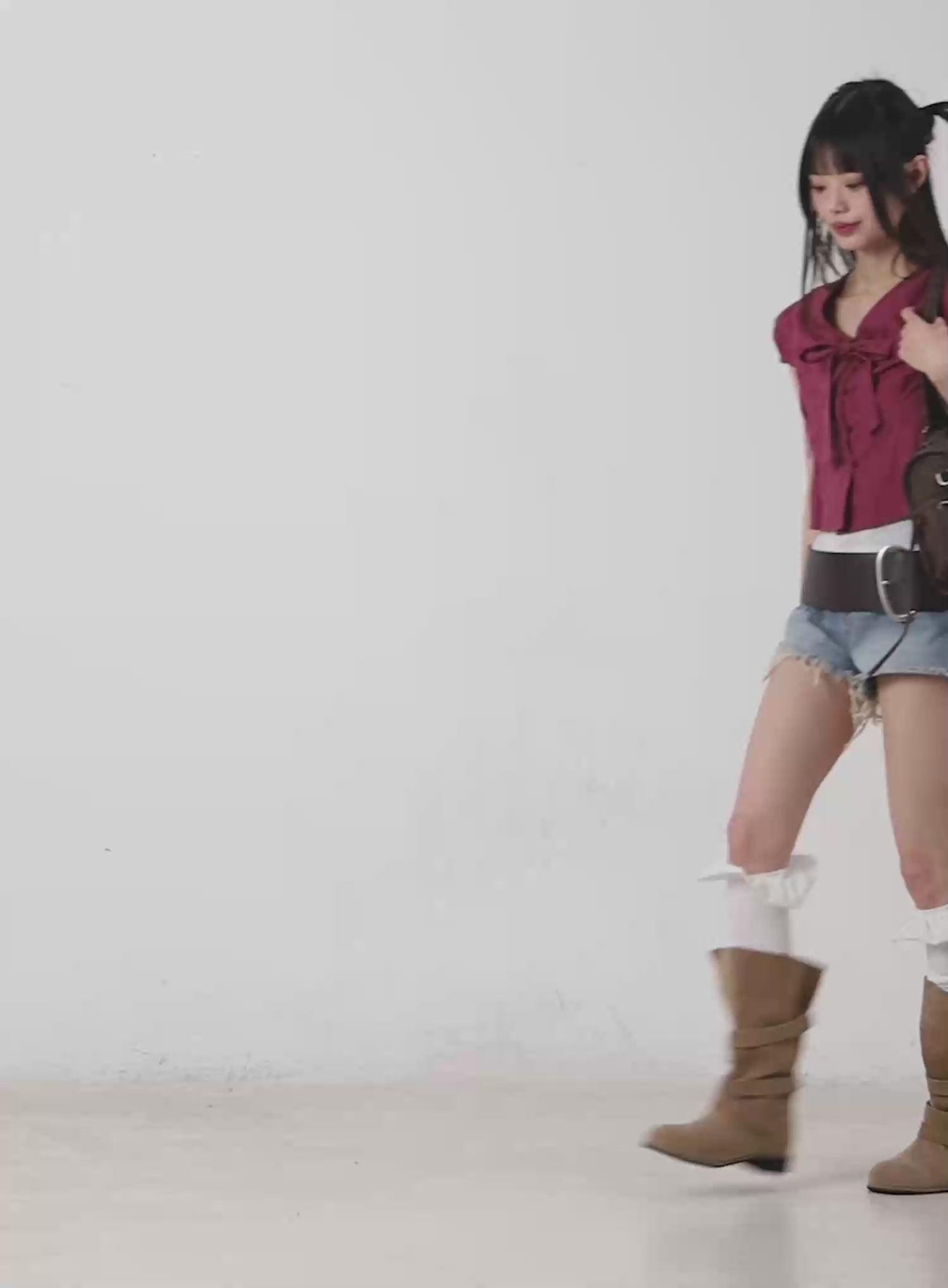 Chic Puff Sleeve Ribbon-Tie Blouse CM525