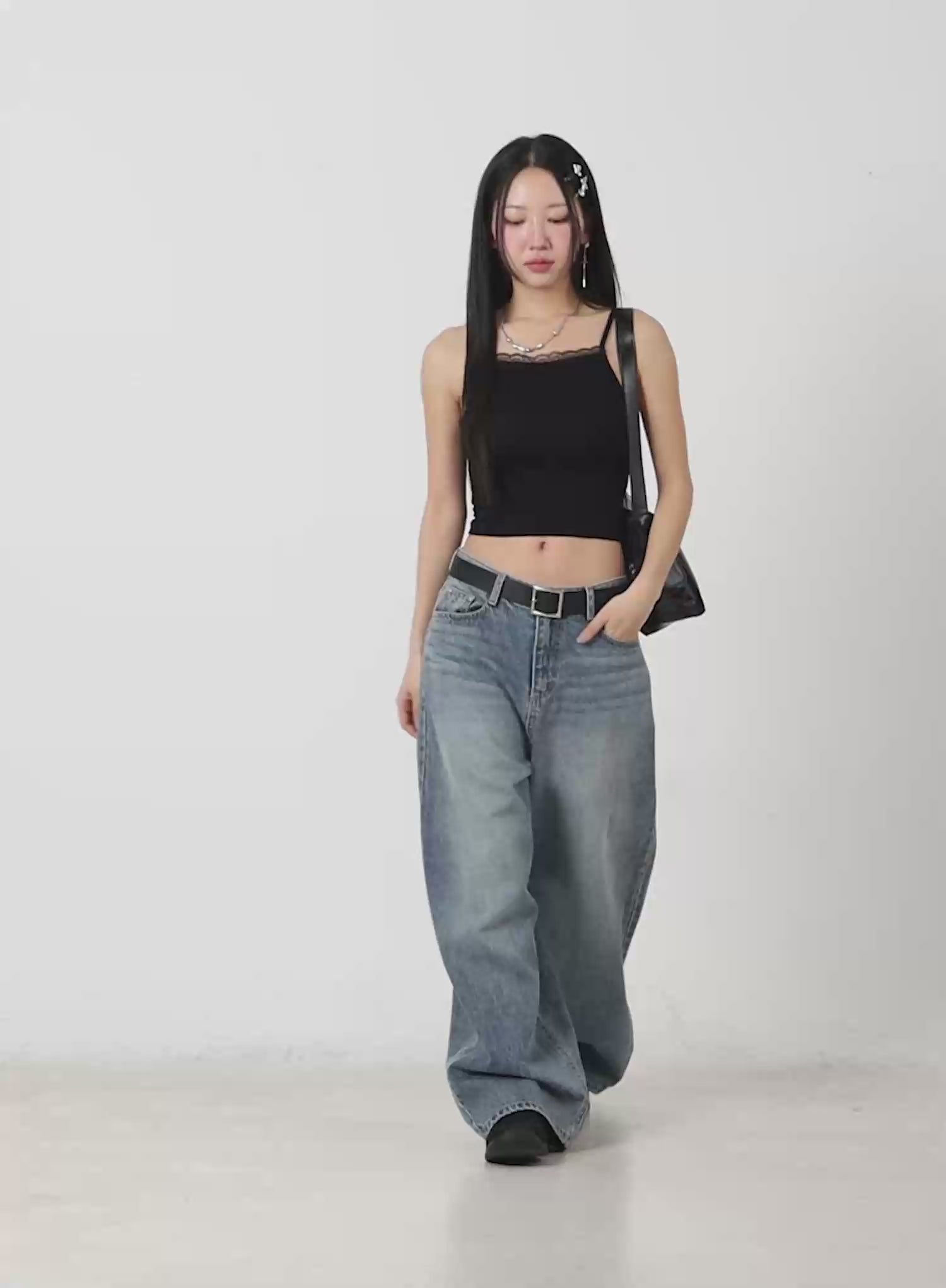 Glossy Pocket Shoulder Bag IM509