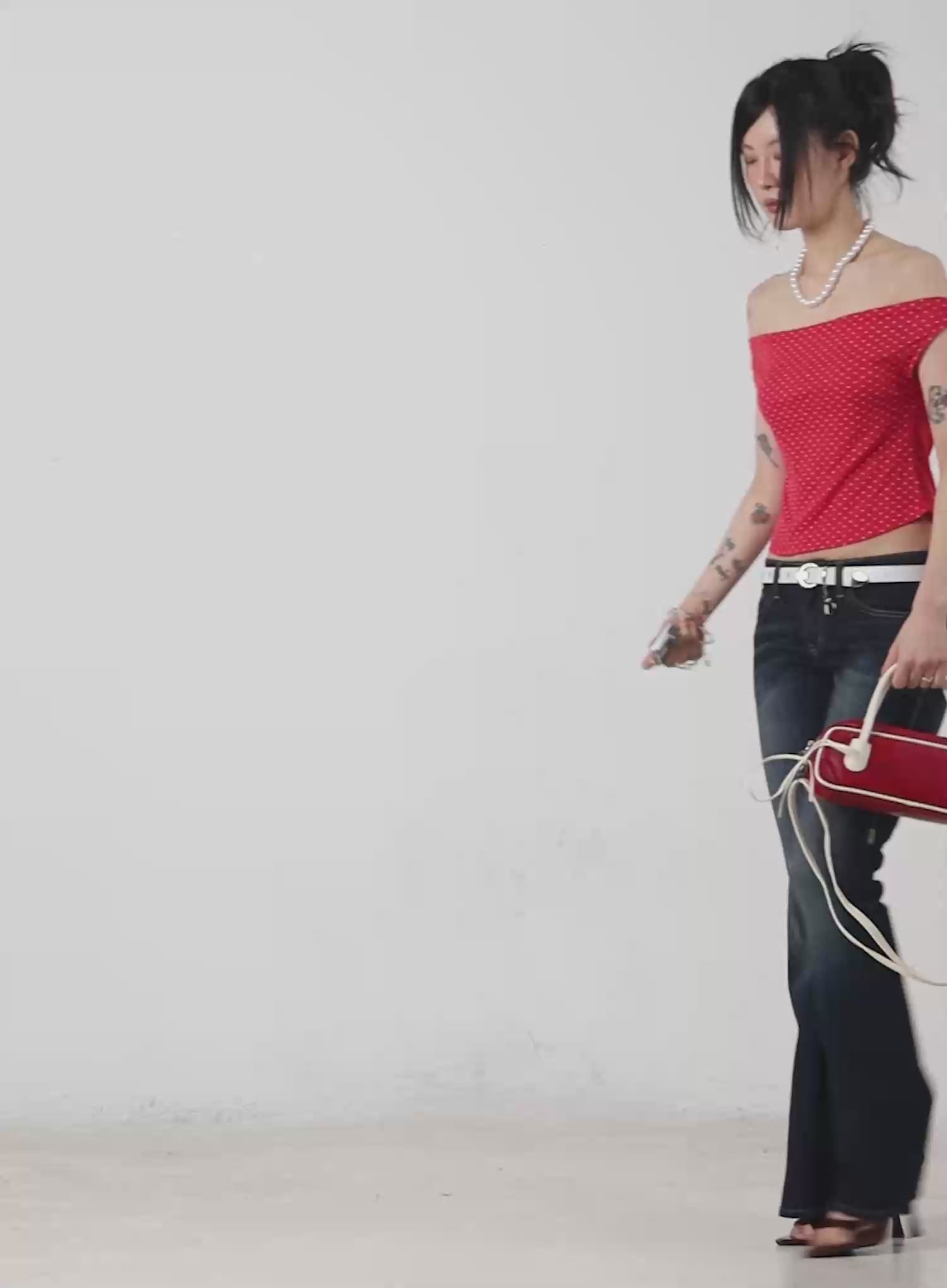 Draped Polka Dot Top CM517