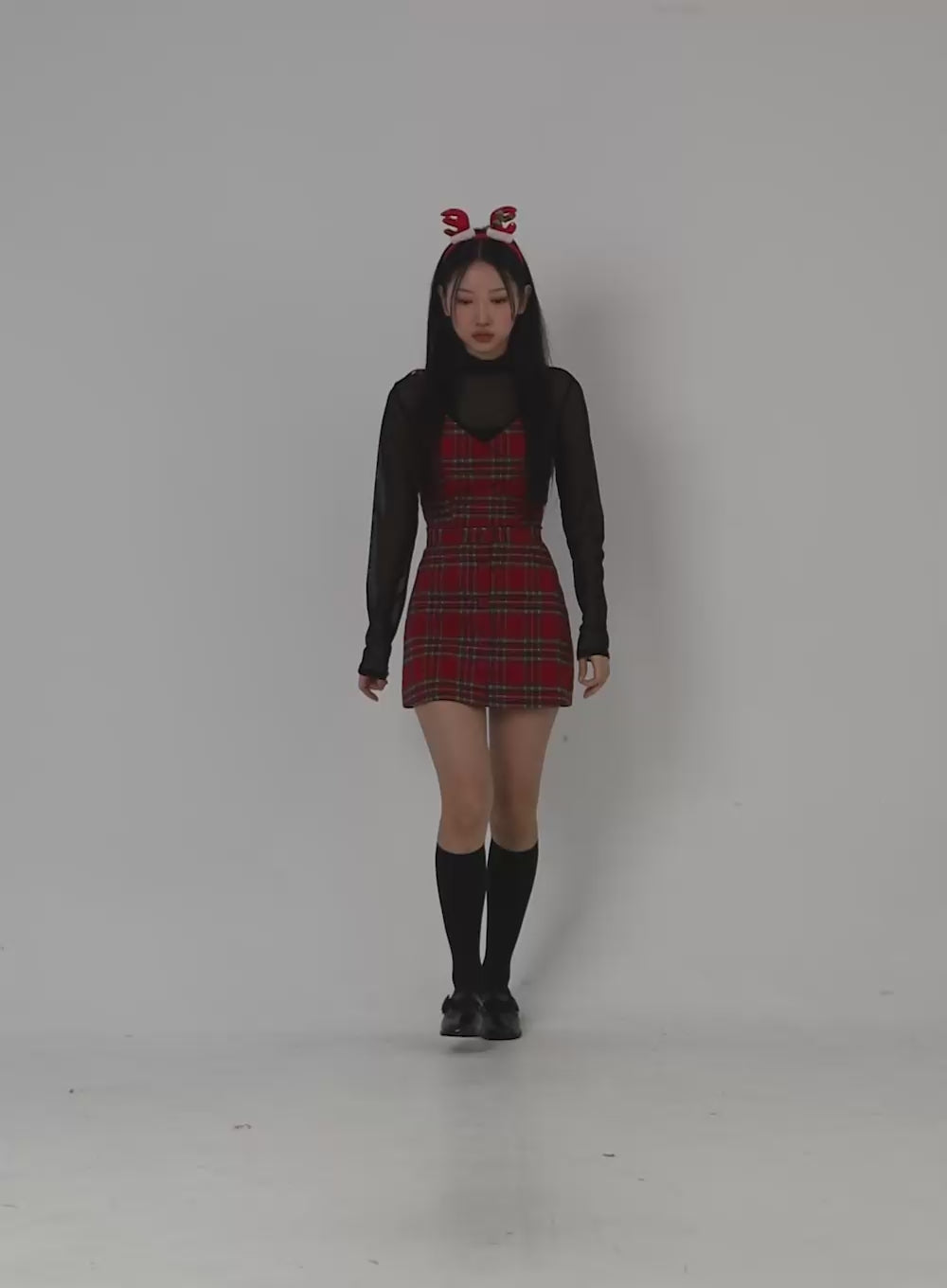 Plaid V Neck Bustier IN323