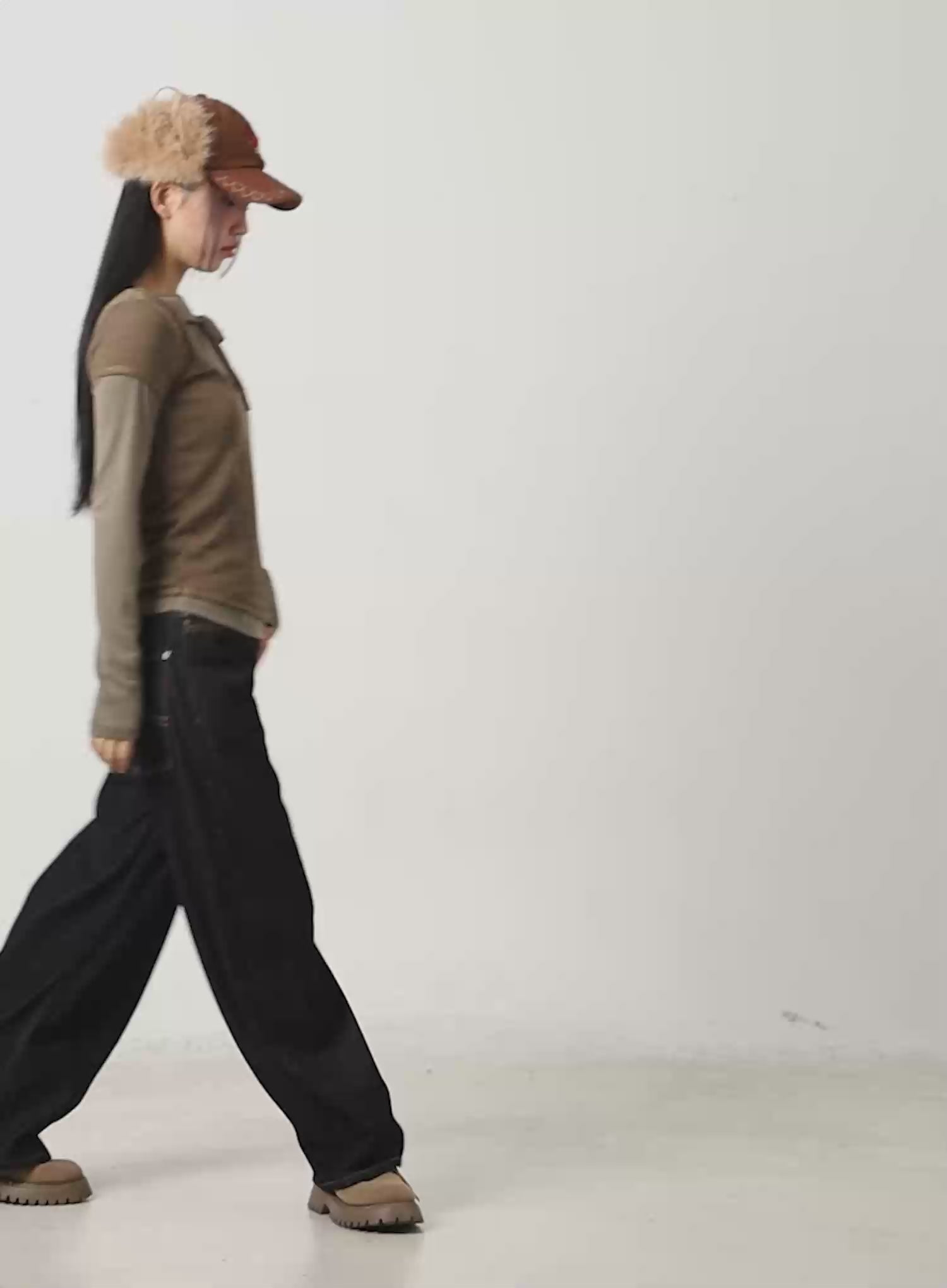 Samara Plaid Accent Wide Leg Jeans CD501