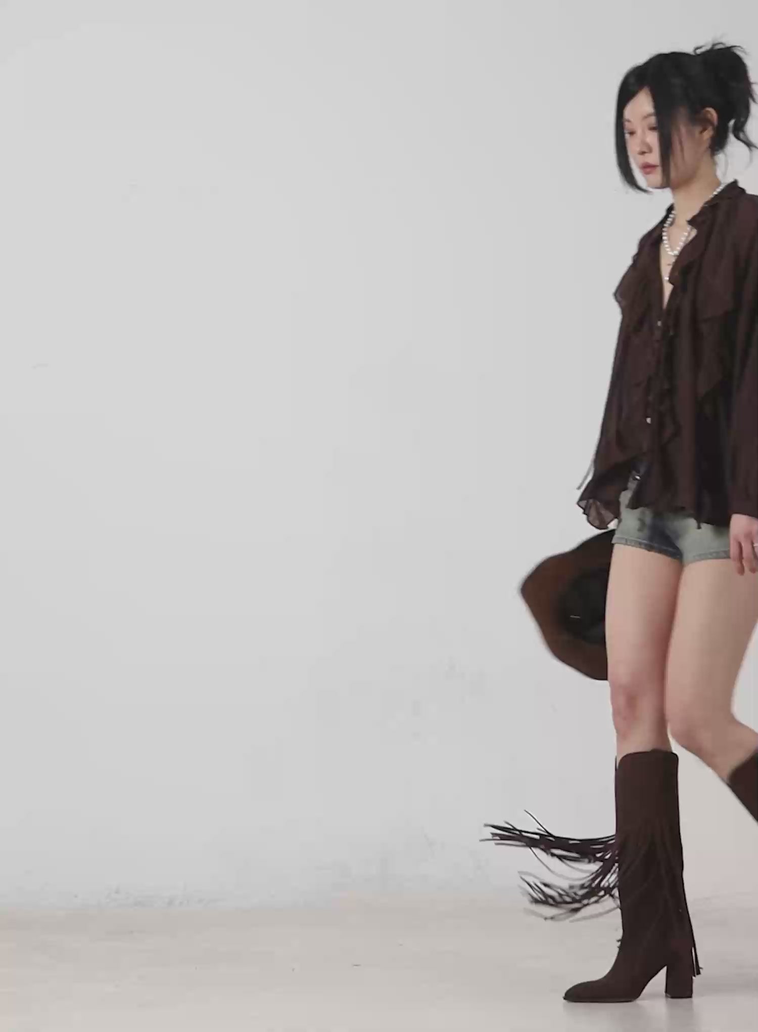 Sheer Ruffle Blouse CM517