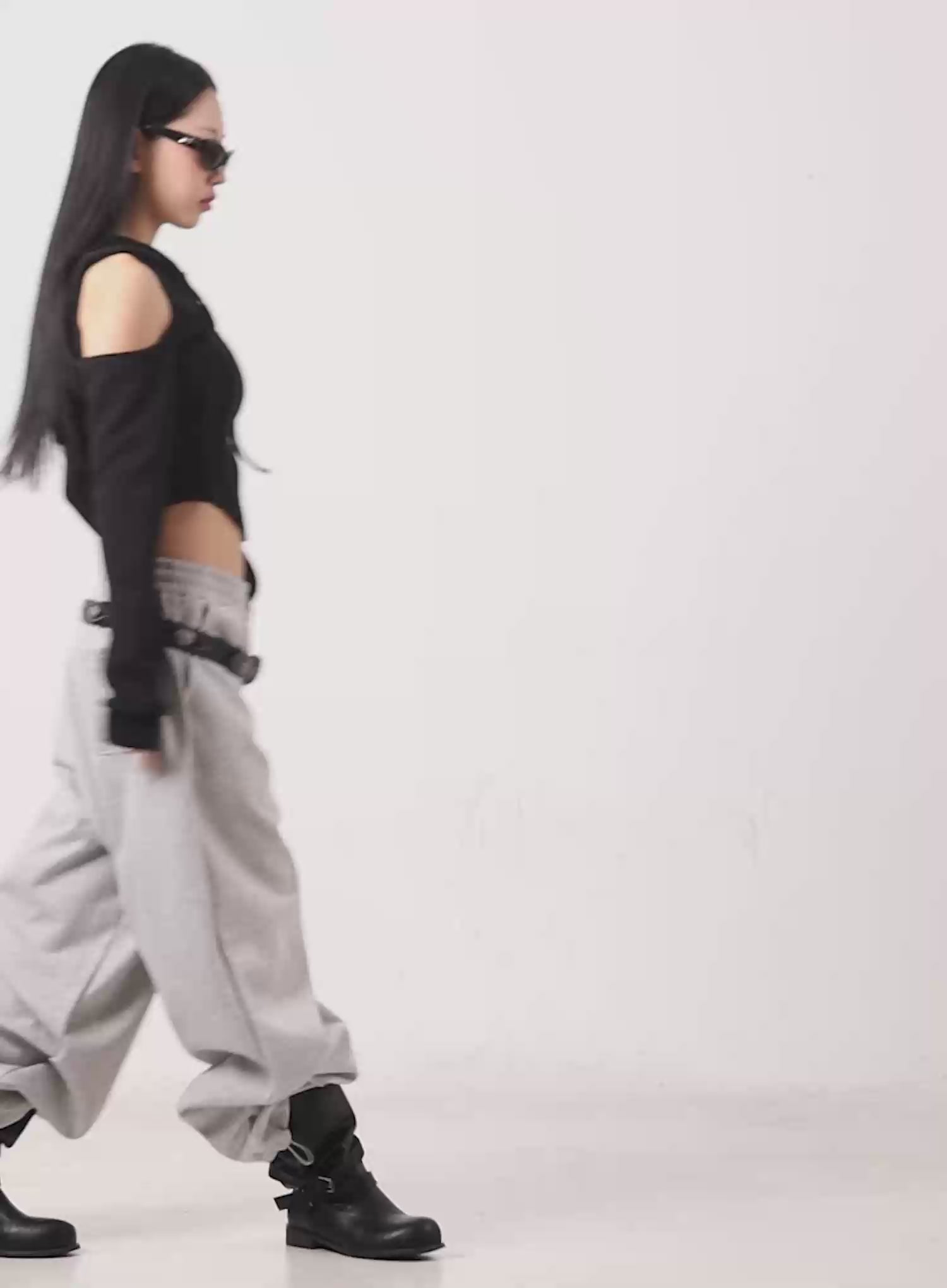 Ribbed Shoulder Cut-Out Hoodie CN506