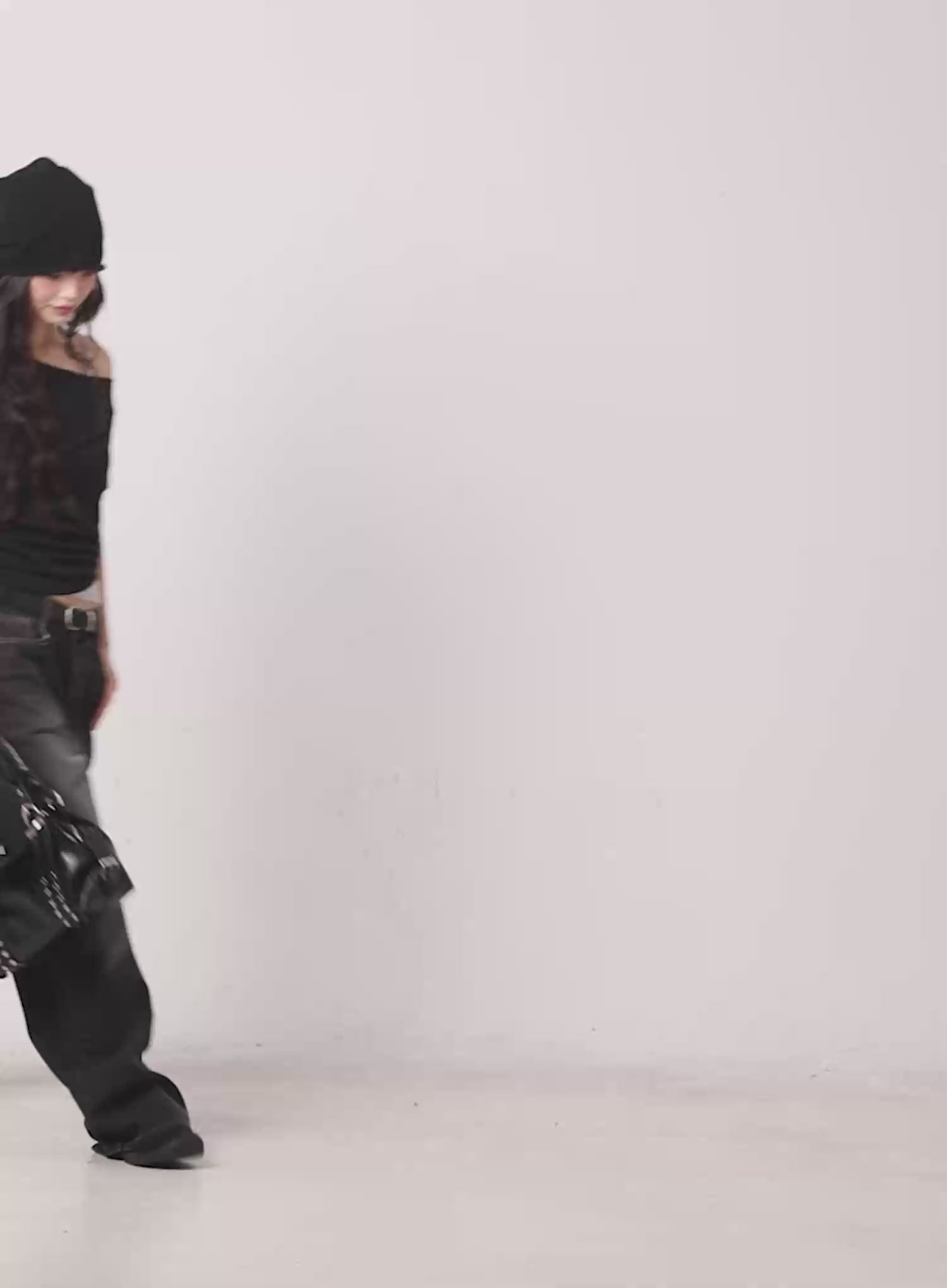 IU Vintage Black Baggy Jeans IL528