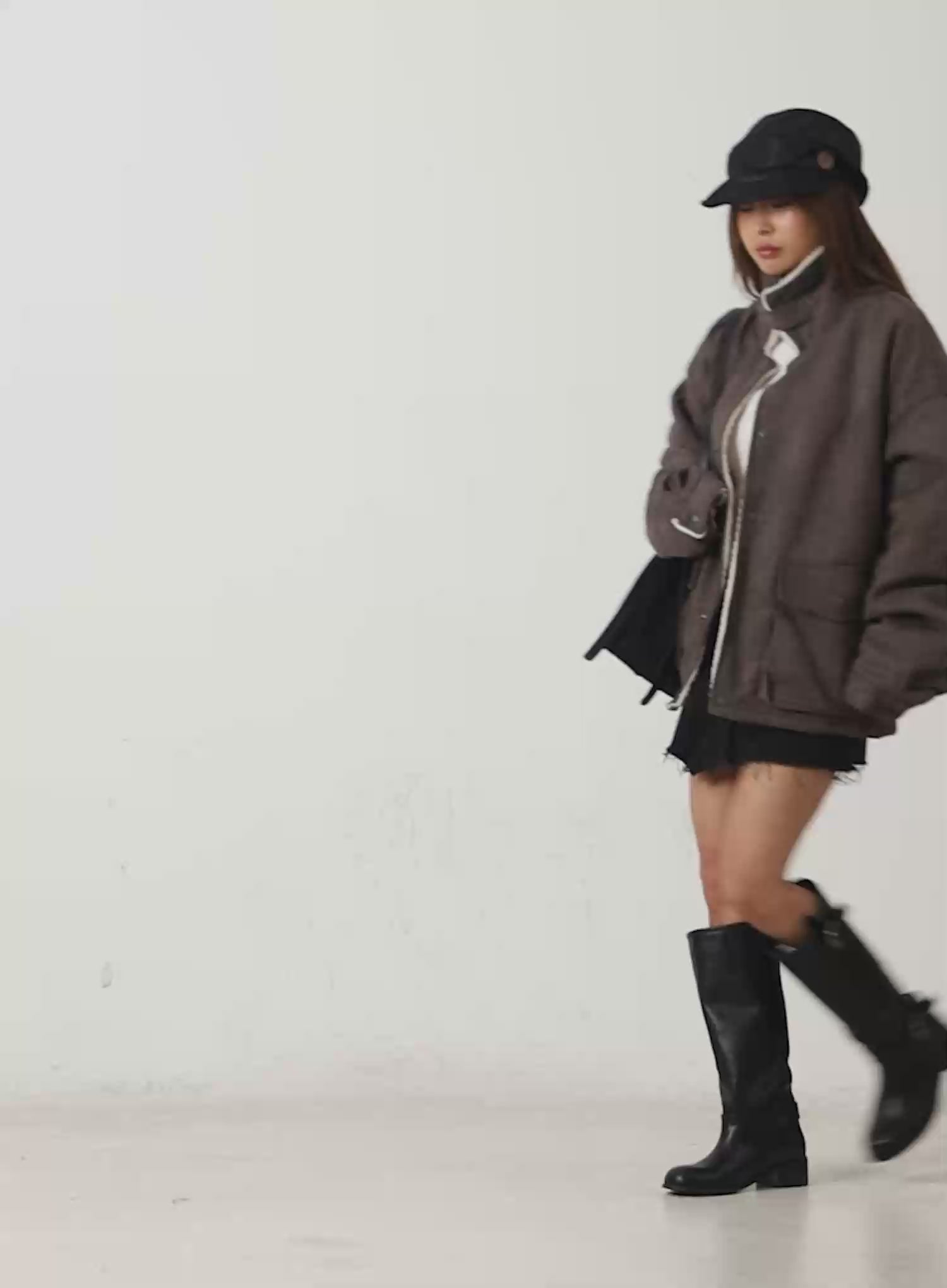 Oversized Suede Shearling Jacket IN528