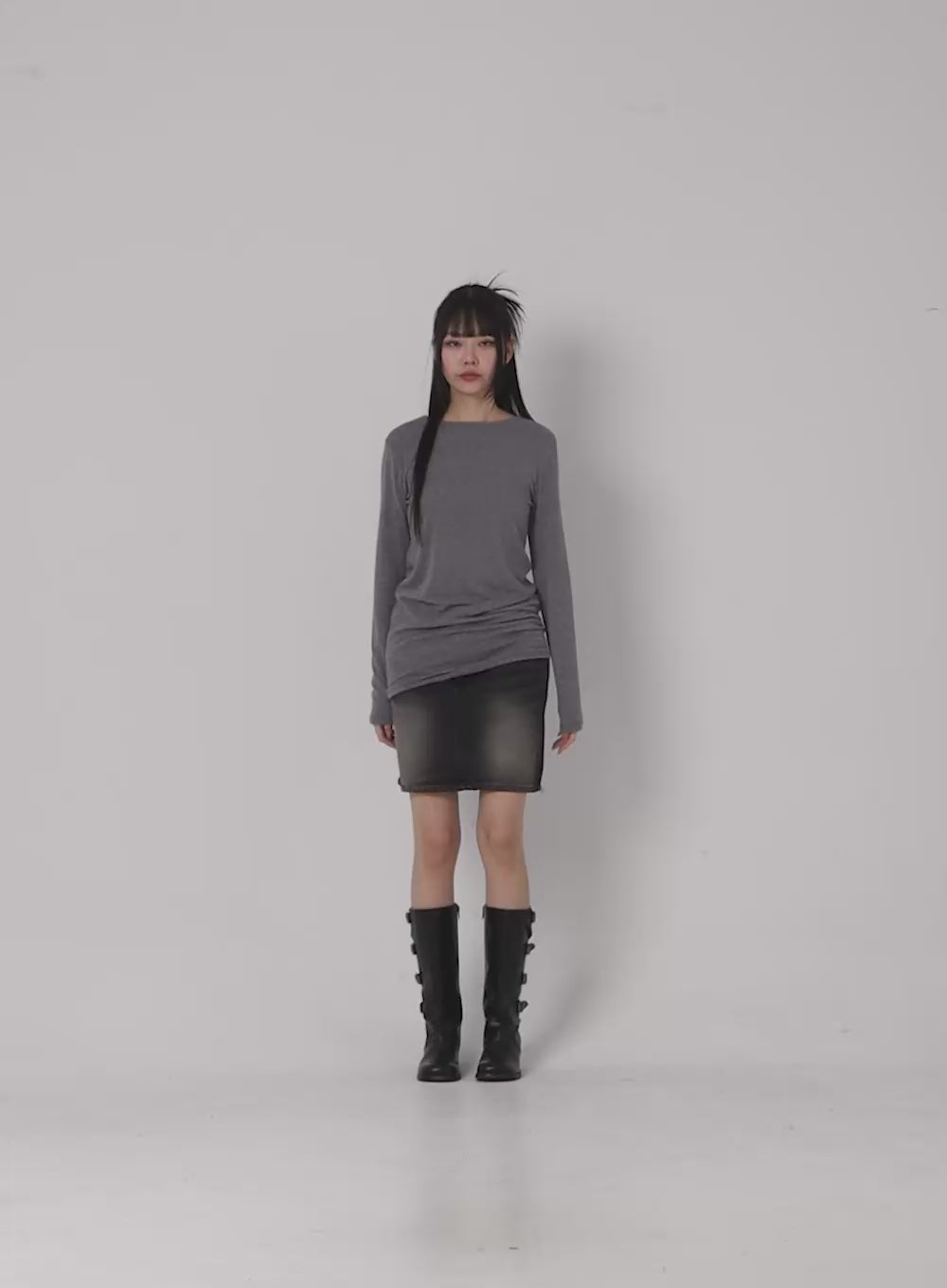 Washed Mini Denim Skirt CD307