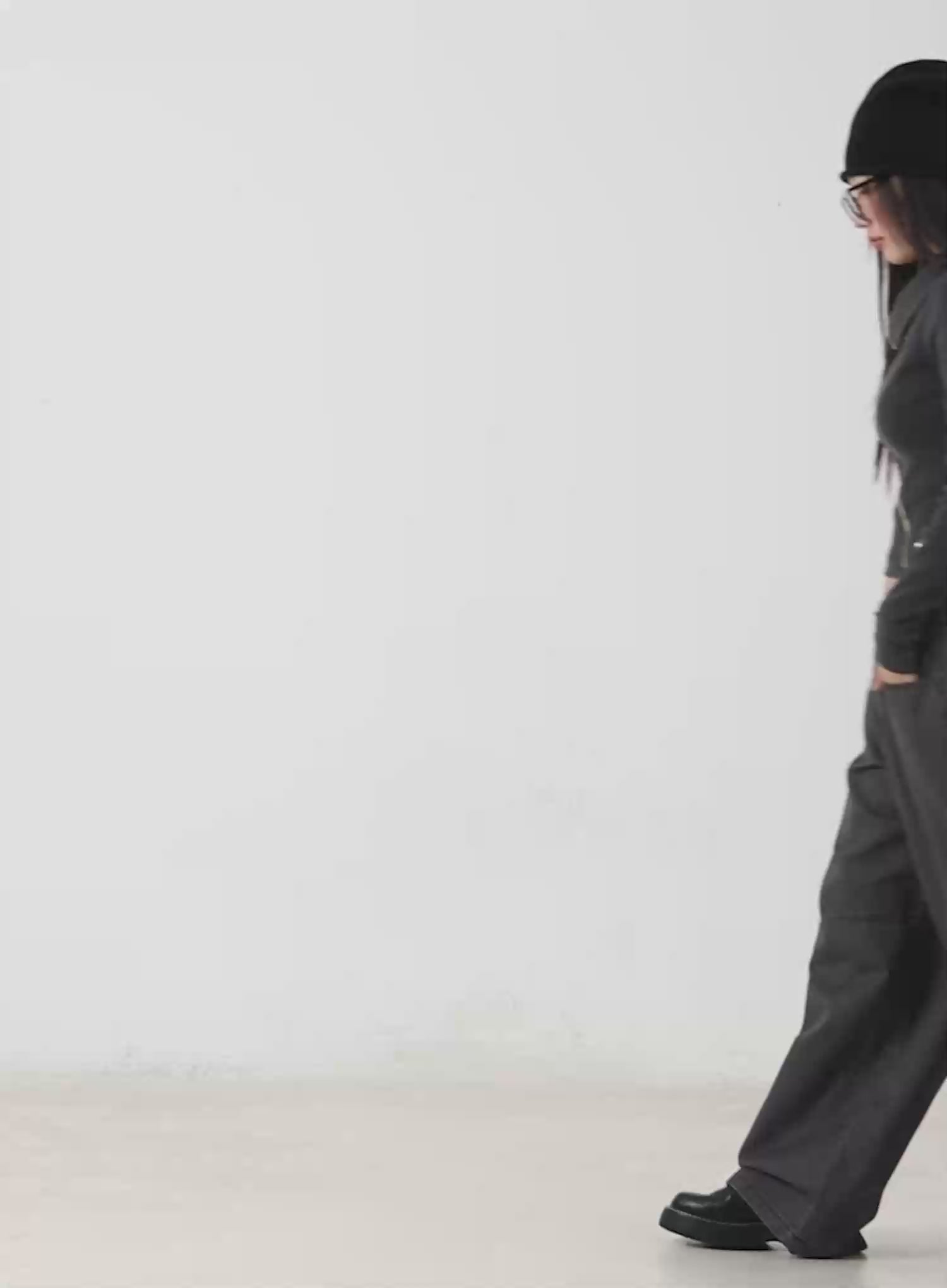 Asymmetric Zip Crop Jacket CM511