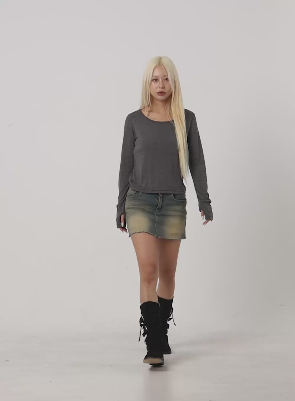 Retro Fade Wash Mini Skirt CS425