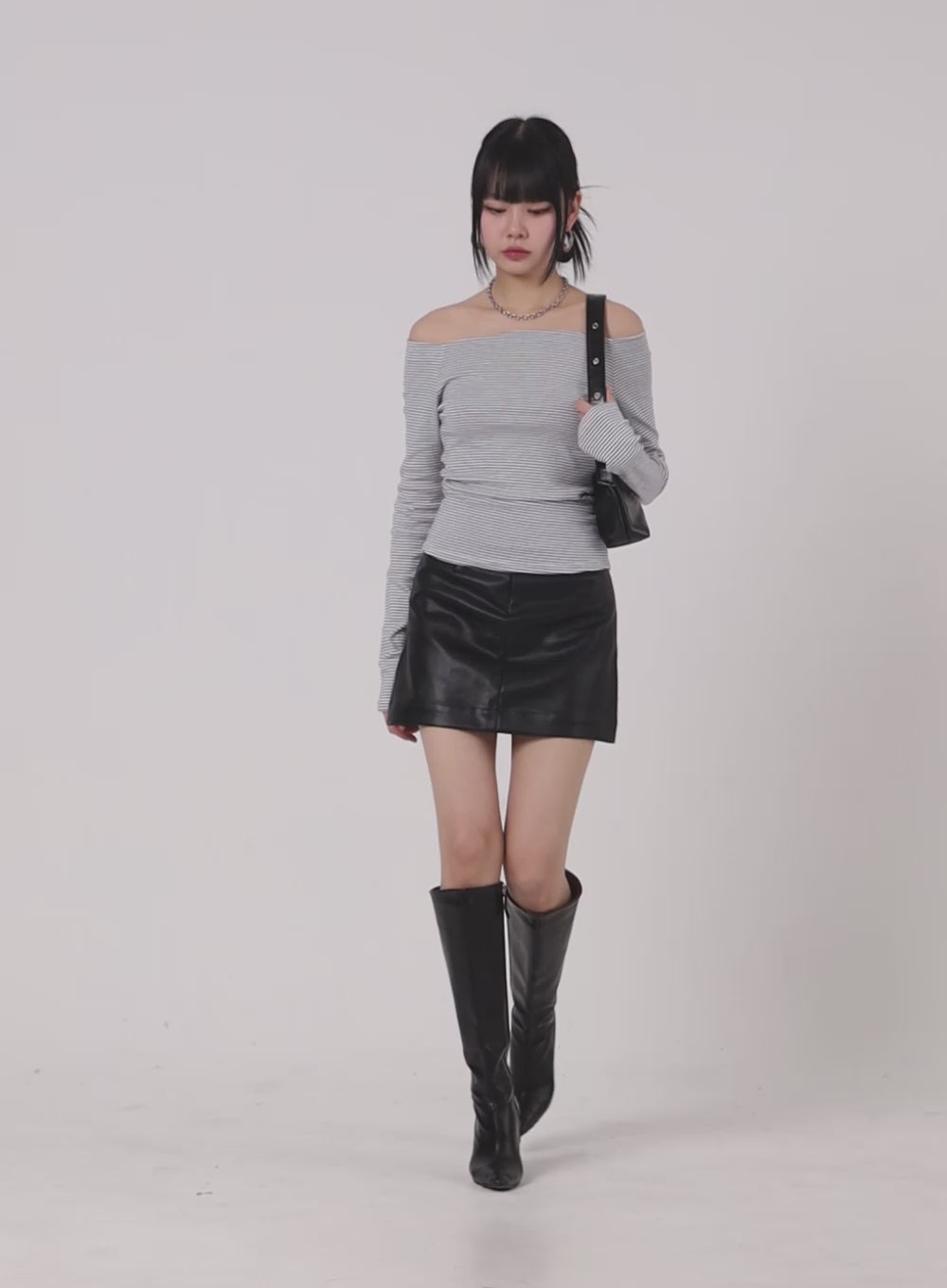 Faux Leather Mini Skirt IM414